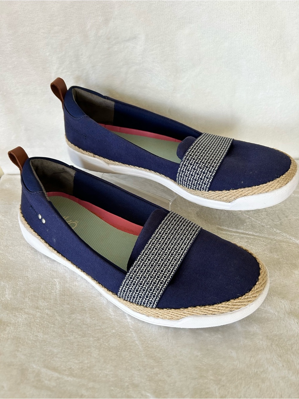 Ryka Women's Shoes Size 9.5M Blue Opal Slip On Canvas Surround Fit Loafers